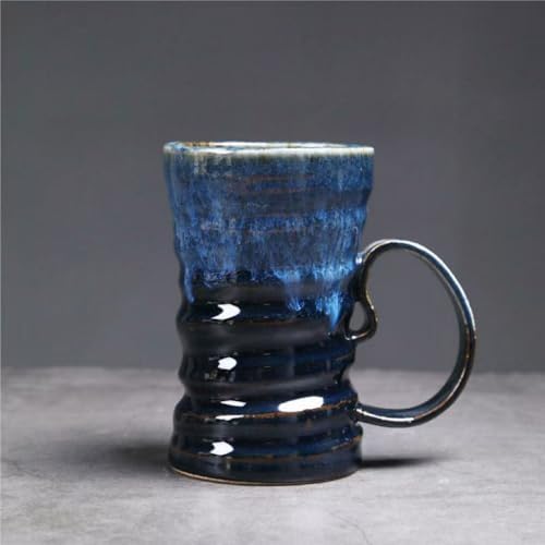 17oz Large Unique Cool Tall Handmade Ceramic Coffee Mug with Comfortable Big handle, Big Pottery Tea Mug, Artisanal Stoneware Coffee cup