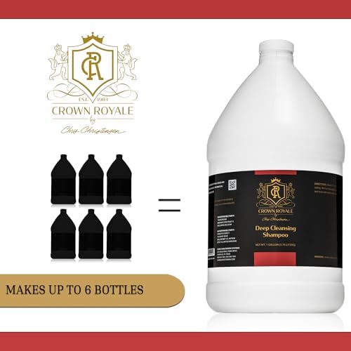 Crown Royale Deep Cleansing Dog Shampoo Concentrate, Revives Color and Texture, Nourishes and Stimulates Hair Growth, Made in USA, 1 gal