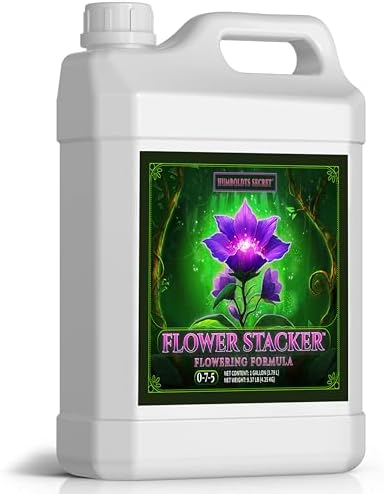 Humboldts Secret Flower Stacker | 0-7-5 Bloom Booster with Vitamin B1 | High Phosphorus Potassium Flowering Nutrients | Potting Soil Hydroponics Coco | Indoor & Outdoor Plants | 32 Ounce