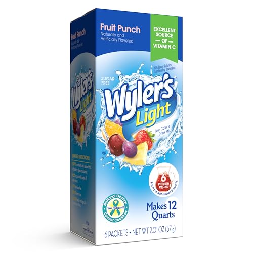 Wyler's Light Pitcher Packs Water Drink Mix, Fruit Punch, 6 Packets