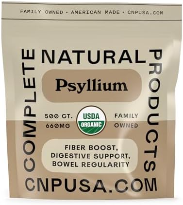 CNP | Organic Psyllium Husk Capsules 660mg - Fiber Caps, Colon Cleanse Aid