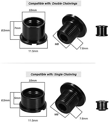 Saiper 10pcs Double Chainring Bolts M8 Chain Ring Bolts