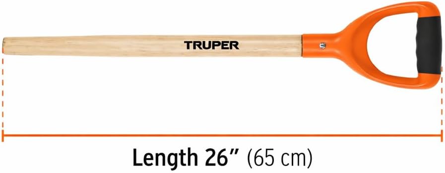Truper Replacement Handle for T-2000 Y Shovel, 26-Inch Wood Handle with Offset Comfort Grip (Model MG-PY-P / 15901)