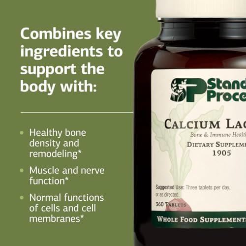 Standard Process - Calcium Lactate Powder - Bone Health & Immune Support - Calcium Magnesium Supplement for Bone Strength & Blood Health - Non-Dairy, Soy & Gluten-Free - 12 oz