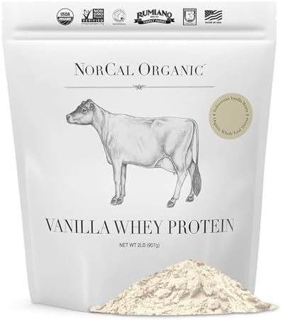 NorCal Organic Grass-Fed Whey Protein, USDA Certified, Unflavored, 2 lb