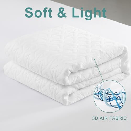 Premium Queen Size Mattress Protector Waterproof Cooling (White,60"x80")