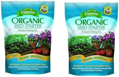 Espoma Organic Seed Starter Premium Potting Soil Mix - All Natural & Organic Seed Starting Mix with Mycorrhizae. for Organic Gardening, 8 qt