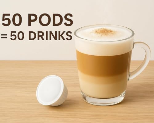 50 Milk Pods Compatible With Dolce Gusto Machines For Cappuccino & Latte Macchiato