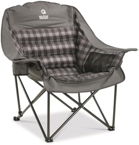 Guide Gear Oversized Extra Large Padded Camping Chair, Portable, Folding, Large Camp Lounge Beach Chairs for Outdoor, Adults, Men and Women