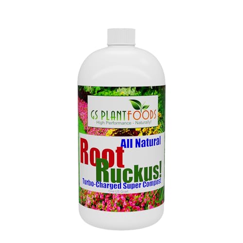 GS Plant Foods Root Ruckus Compost Fertilizer Organic Plant Food - Turbo Charged Compost for Plants - Humic Acid & Sea Kelp Nutritional Root Supplement for Lawns, Soil, Shrubs & Vegetables - 1 Gallon