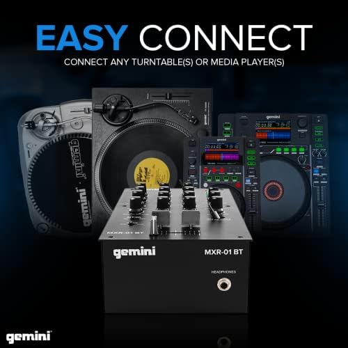 Gemini 2-Channel Bluetooth DJ Mixer, Crossfader Curve (MXR-01BT)