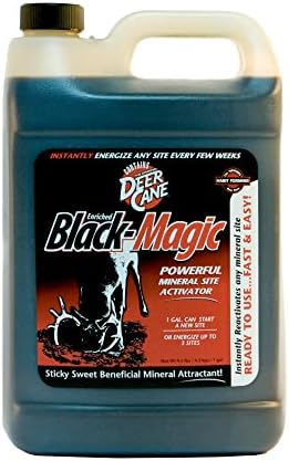 Evolved HABITATS Deer Cane Black Magic Liquid Mineral Deer Attractant - Fast & Easy to Use All Year-Round Mineral Food Supplement with Natural