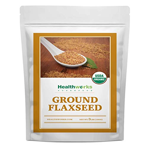 Healthworks Superfoods Organic Ground Flax Seed 3 lb Raw Vegan Keto Non-GMO | Organic, Ground, Omega-3, Fiber, Lignans, Non-GMO, Vegan, Keto, For Smoothies, For Baking, For Oatmeal, Heart Healthy