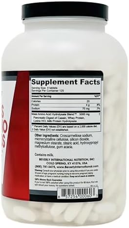 Beverly International Mass Amino Acids, 500 Tablets, Complete Amino Profile | Peptide-Bonded Amino Acids (PBAAs)