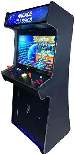 Full Size Commercial Grade Upright Standup Arcade Machine 2 Player 4500 Games 32 inch Screen Black with 2 Shooting Guns