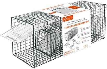 HOMESTEAD Heavy Duty Live Trap - Professional Style One-Door Live Animal Traps for Rabbit, Squirrel, Possum, Skunk, Kitten, Mink Small