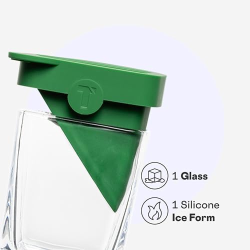 Corkcicle Whiskey Wedge - Premium Old Fashioned Glass with Silicone Ice Mold - For Bourbon, Scotch, & Spirits - Great Gift for Dad - Perfect for the Holidays - 9 oz