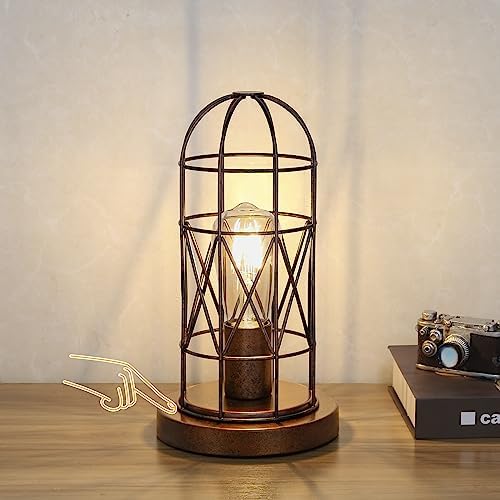 Touch Control Table Lamp, 3 Way Dimmable Lamp, Industrial Bedside Lamp