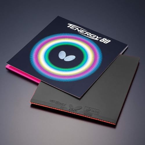 Butterfly Tenergy 80 FX Table Tennis Rubber Table Tennis Rubber - 1.7 mm, 1.9 mm, or 2.1 mm - Red or Black - 1 Inverted Table Tennis Rubber Sheet - Professional Table Tennis Rubber