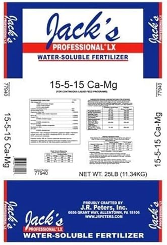 Jack's Professional CA-MG LX Comprehensive Water-Soluble Fertilizer, 25lb | 15-5-15 Plant Food, Full Micronutrient Package