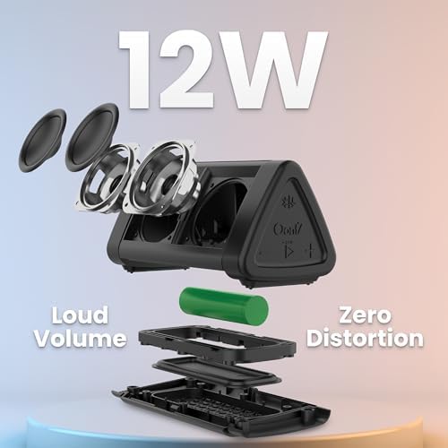 OontZ Angle 3 Gen 4 Portable Bluetooth Speaker, 12W, 24-Hour Playtime | Compact 12W Bluetooth speaker with clear sound, 24-hour playtime, 100-ft range, IPX5 waterproof, AUX Input.