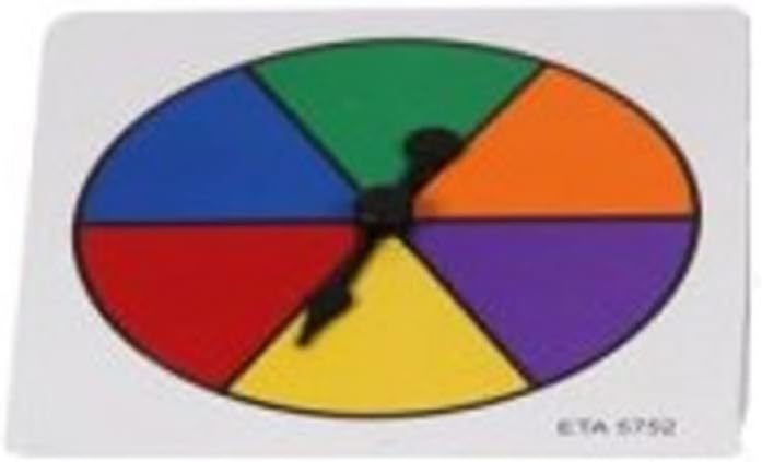 hand2mind Rainbow Color Spinners, Probability Spinner, Dry Erase Spinner Wheel, Plastic Spinners for Classroom, Arrow Game Spinner
