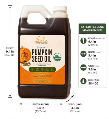 100% Pure Unrefined Virgin Pumpkin Seed Oil All Natural 4 lbs(64 fl.oz)