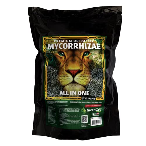 GreenGro Myco Mycorrhizal Inoculant, 8 oz, from Superior Strains | Ultrafine, Water Soluble Root Enhancer, Improves Nutrient Uptake, Eases Transplant, Indoor & Outdoor Plant Fertilizer