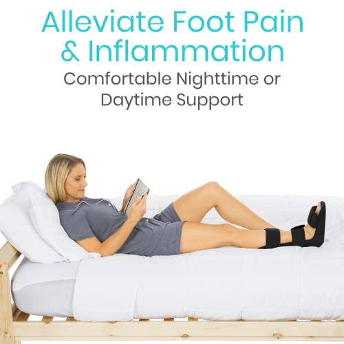 Vive Plantar Fasciitis Night Splint Plus Trigger Point Stretch Wedges | Soft Leg Brace Support, Orthopedic Sleeping Immobilizer Stretch Boot (Large: Men's: 8.5-11, Women's: 10-12)