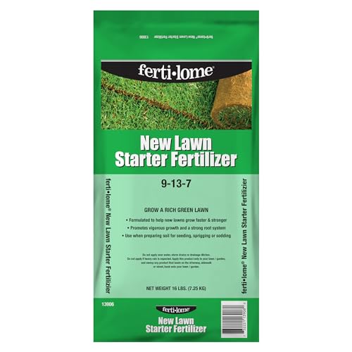 Fertilome (10906) New Lawn Starter Fertilizer 9-13-7, 20 lbs | 9-13-7 seed & sod starter - Develops roots before rapid growth, safe for new lawns - Lawn starters