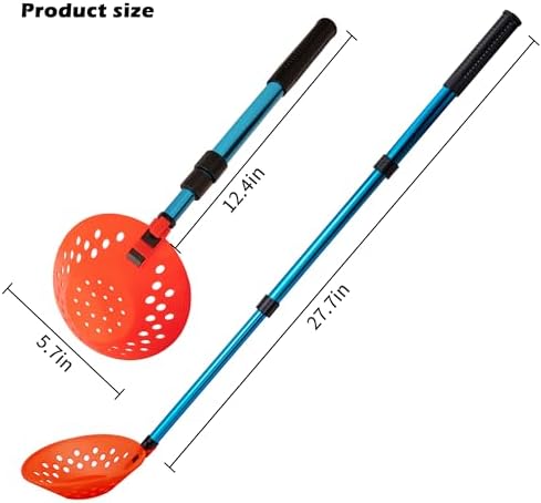 33.4" Adjustable Ice Fishing Skimmer Scoop with Long Handle | Portable Winter Ice Fishing Scooper, Ice Fishing Gear for Scooping Out Ice While Fishing