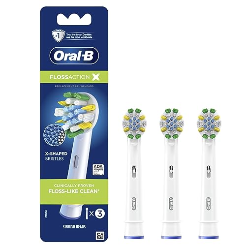 Oral-B FlossAction Electric Toothbrush Replacement Brush Heads Refill, 3ct