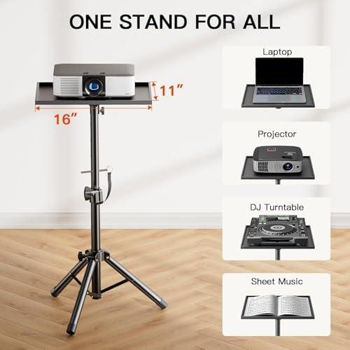 AMADA Projector Stand, Laptop Stand with Adjustable Height 22 to 36 inch, Heavy Duty Projector Mount as DJ Racks, Portable Projector Tripod Stand