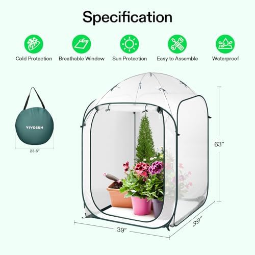 VIVOSUN Mini 4-Tier Greenhouse with Wheels