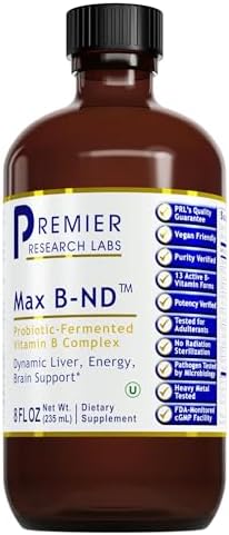 Premier Research Labs Max B-ND Liquid Vitamin - B-Complex for Liver & Brain Health, Liquid Drops for Energy, Immune & Adrenal Support for Men & Women