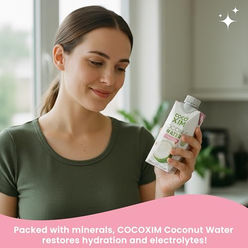 COCOXIM Ready to Drink Coconut Water with Lotus Seed, 11 oz, Pack of 12