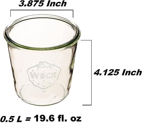 WECK Canning Jars 742 Mold Jars made of Transparent Glass - Eco-Friendly Canning Jar - Storage for Food