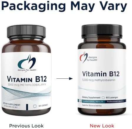 Designs for Health Vitamin B12 Lozenges - B12 Vitamins 5000 mcg Methylcobalamin - Vitamin B12 Supplements - Vegan + Non GMO