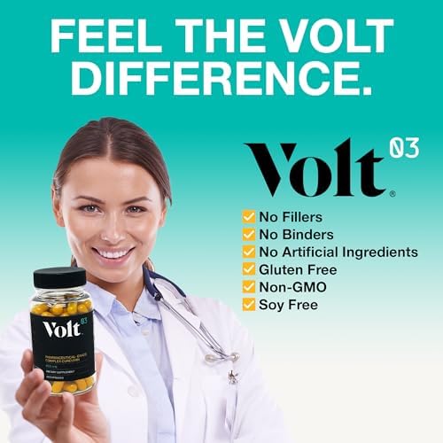 Volt03 Organic Turmeric Curcumin Capsules, 400mg Curcumin Complex, 60 Caps | 400mg curcumin complex supplement supporting joint health