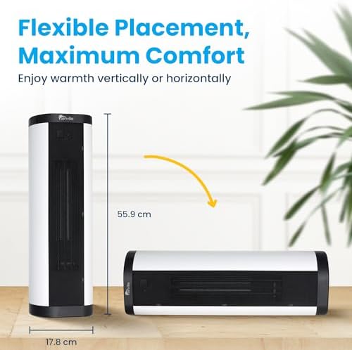 Senville Ceramic Space Heater, 1500W Electric, Digital Thermostat, Remote