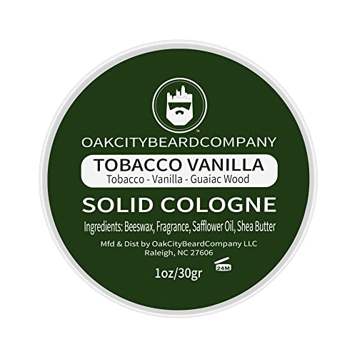 Oak City Beard Company - Tobacco Vanilla - Solid Cologne - 1 Ounce - Tobacco - Vanilla - Guaiac Wood