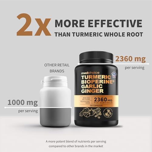 MEDCHOICE 4-in-1 Turmeric Joint Support with Garlic & BioPerine, 120ct