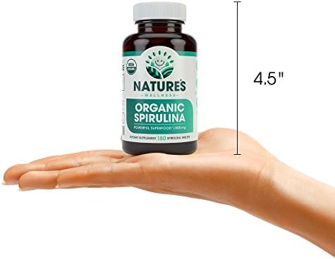 USDA Organic Spirulina Tablets - Non-GMO Green Superfood Supplement: 3000mg of Fresh Blue Green Algae, Vegan, Gluten Free, Sustainably Grown