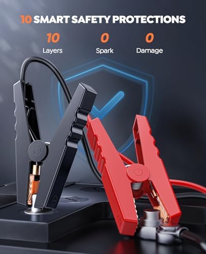 TREKURE 8-in-1 Jump Starter with Air Compressor 6000A 150PSI Portable Car Battery Jump Starter (All Gas/10L Diesel)