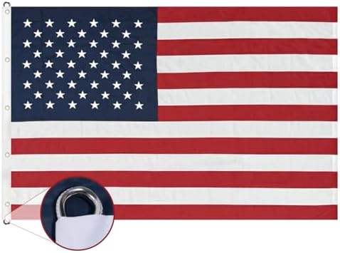TOPFLAGS American Flag 4x6 Heavy Duty Outdoor US Flags for Outside Embroidered Stars USA Banner Sewn Stripes with Brass Grommets Vibrant Color