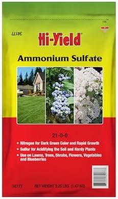Hi-Yield (32177) Ammonium Sulfate 21-0-0, 4 lbs | Ammonium sulfate 21-0-0 granular - Fast-release nitrogen with sulfur for quick green-up, 4 lbs - Lawn owners
