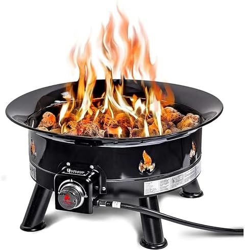 Outland Living Firebowl Smokeless Fire Pit, Round Outdoor Portable Propane Gas Fire Pit with UV and Weather Resistant Durable Cover