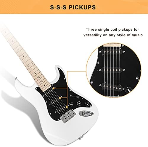 GLARRY Full Size Electric Guitar for Music Lover Beginner with 20W Amp and Accessories Pack Guitar Bag (DARK BLUE, 39" Right Handed)
