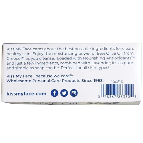 Kiss My Face Olive Oil & Lavender Bar Soap 8 oz (Pack of 2)