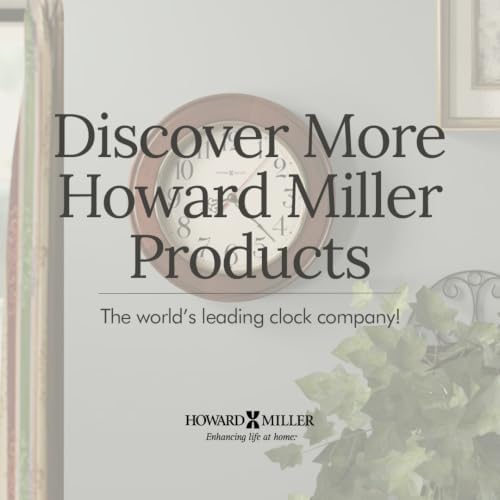 Howard Miller Brentwood Wall Clock – Wood Finish, Brass Bezel, Silent Quartz Movement, Round, Battery Operated, Home or Office Decor